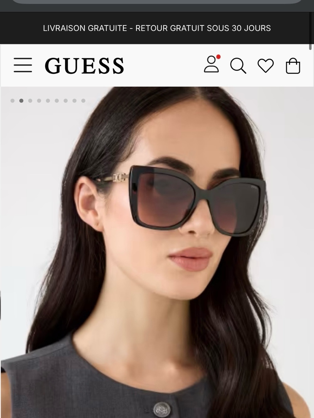 GUESS Women’s Oversized Gradient Lens Sunglasses - Black/Brown